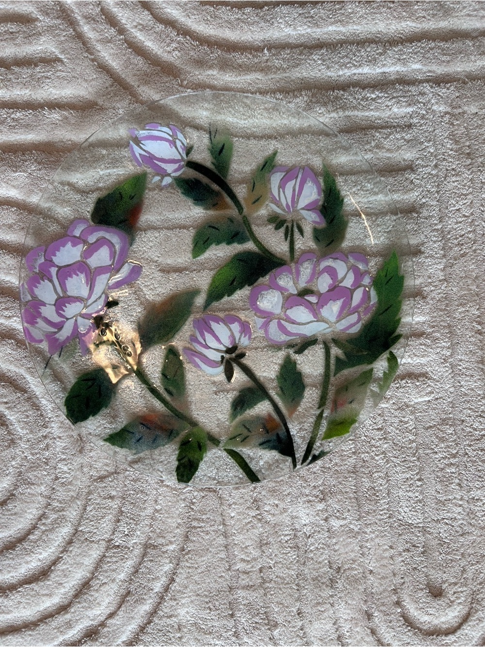 Glass Flower Serving Plate